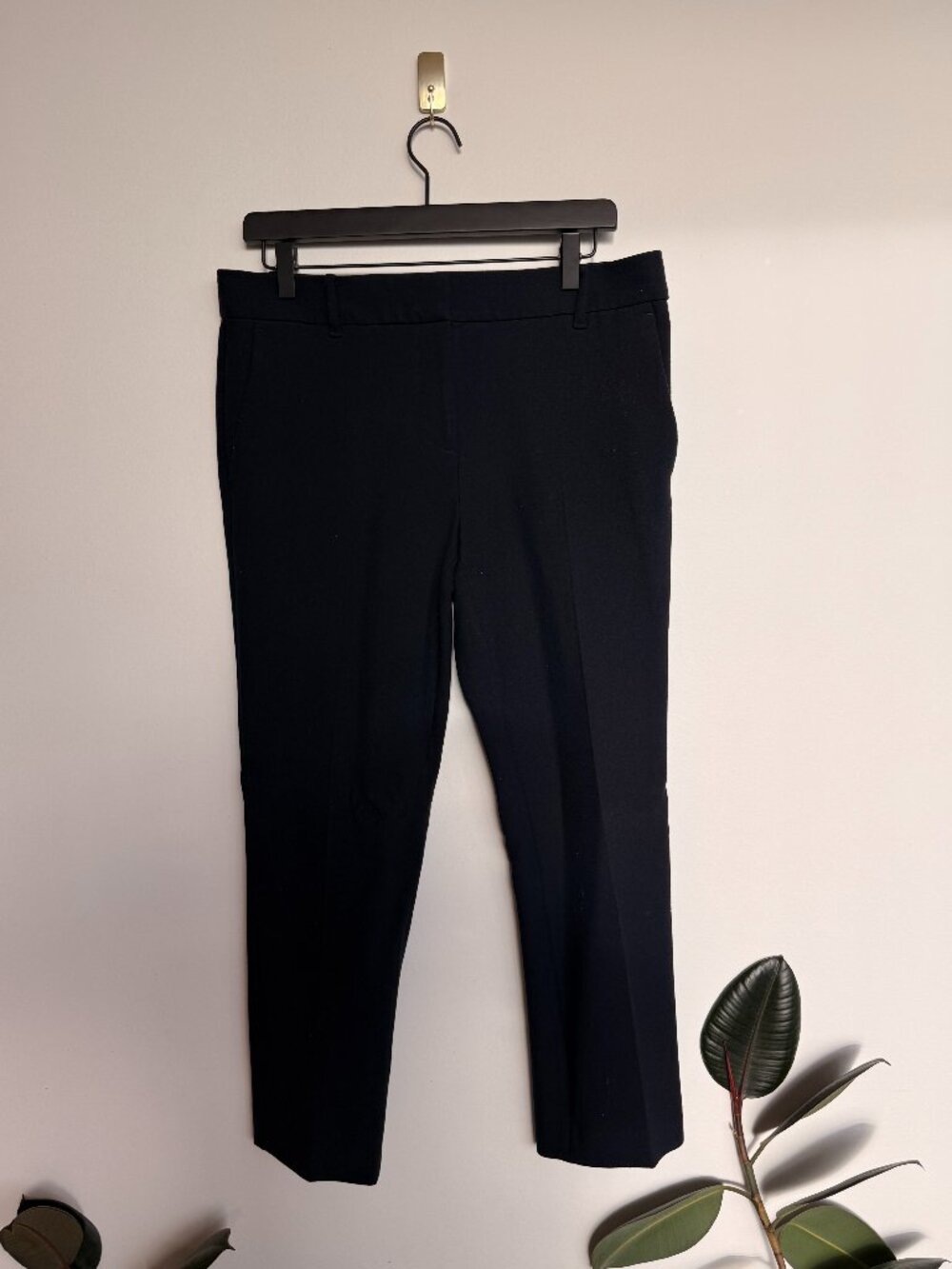 Ann Taylor Devin Fit Navy Dress Pants Size 6 Straight Leg Trouser Career Lined